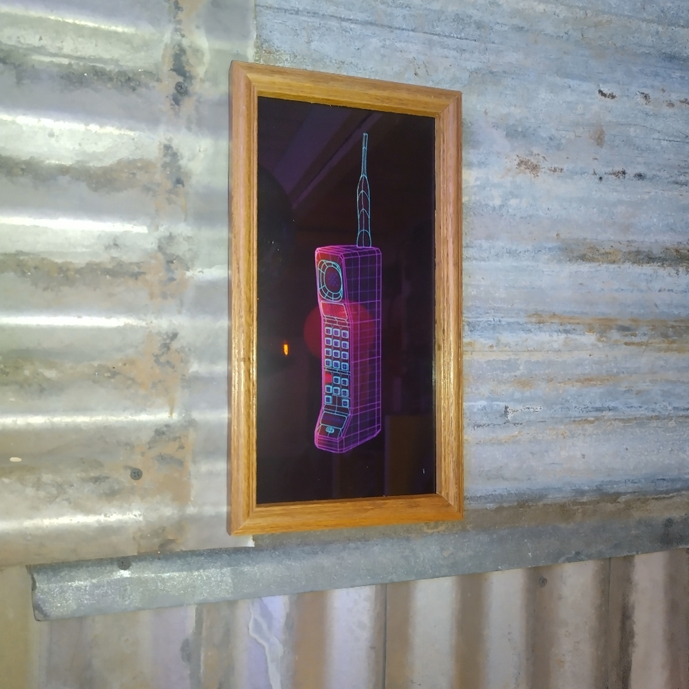 Retro Neon Motorola Brick Phone Framed Art Print By Neon Nicho
